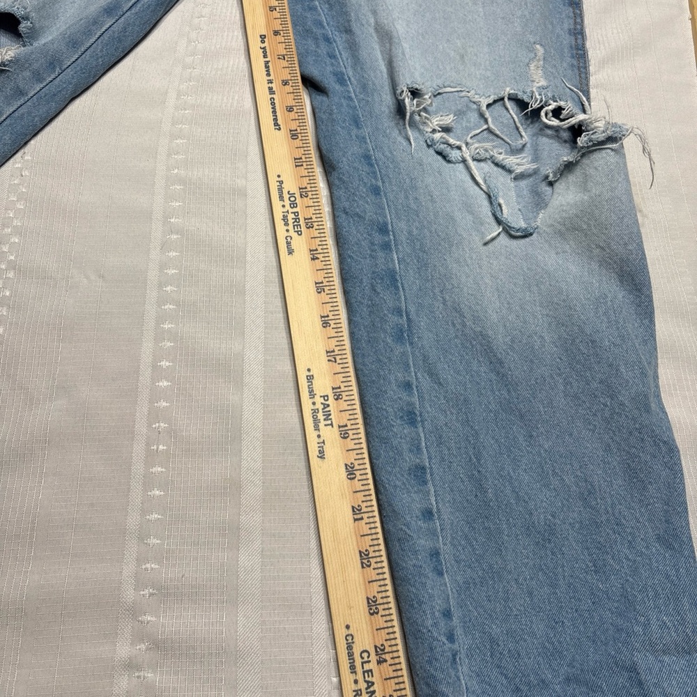 Celebrity Pink  Blue Distressed Oversized Denim Overalls- Size Small - Picture 4 of 10